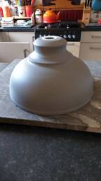 A Retro Industrial Type Lampshade in Matt Grey Metal White Interior - thumbnail 2