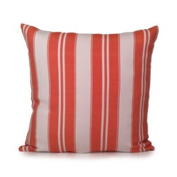 White & Orange Pillow, Striped Throw Pillow Cover, Decorative Cushion Accent Cotton Blend, Indoor & Outdoor - thumbnail 1