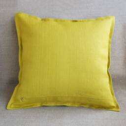 Modern Linen Euro Sham Chartreuse Throw Pillow Covers 20x20 Lime Green Pillowcase - thumbnail 3
