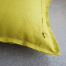 Modern Linen Euro Sham Chartreuse Throw Pillow Covers 20x20 Lime Green Pillowcase - thumbnail 2
