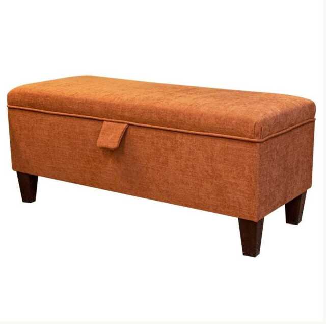 Handmade Storage Ottoman Bench in Finesse Burnish Easyclean Cotton Fabric - image 1