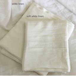 Linen Bed Sheets in Soft White - Medium Weight Linen, Top Sheet, Fitted 2 Pillow Case, Linen Sheets Queen, King, Full, Twin - thumbnail 4