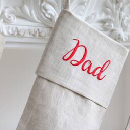 Family Christmas Stockings, Christmas Stocking Linen, Minimalist Stocking Scandinavian Neutral - thumbnail 3