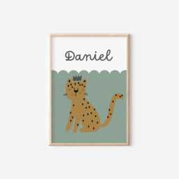 Safari Nursery Print Set, Scandi Kids Room Decor, Personalized Animal Art - thumbnail 3