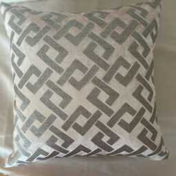 Silk Velvet Geometric Cushion Cover Champagne Cream & Silver Dedar Milano - thumbnail 4