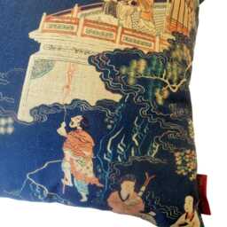 Chinese Landscape Cushion Cover, Cotton Linen Throw Pillow, Chinoiserie Cushion, Japandi Home Decor, Asian Style Pillow - thumbnail 3