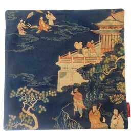 Chinese Landscape Cushion Cover, Cotton Linen Throw Pillow, Chinoiserie Cushion, Japandi Home Decor, Asian Style Pillow - thumbnail 2