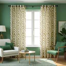 Beige Chevron Curtains, Modern Zigzag Pattern Drapes, Custom Made Window Panels, Neutral Geometric Curtain For Living Room Or Bedroom - thumbnail 3