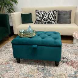 Maya Storage Ottoman Footstool Coffee Table Pouffe Bench Chesterfield Declutter Living Space - thumbnail 2