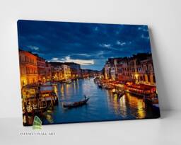 Venice Italy Grand Canal Nightlife Canvas Art Wall Print Picture Home Decor -C203