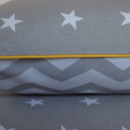 100% Cotton Children Single Bedding Set Boys Grey Chevron Zig Zag Stars Reversible - thumbnail 2