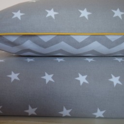 100% Cotton Children Single Bedding Set Boys Grey Chevron Zig Zag Stars Reversible - thumbnail 3
