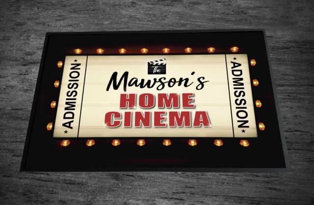 Personalised Home Cinema Ticket - Door Mat For Movie Theatre 60 X 40 cm - image 1