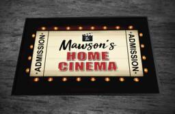 Personalised Home Cinema Ticket - Door Mat For Movie Theatre 60 X 40 cm - thumbnail 1