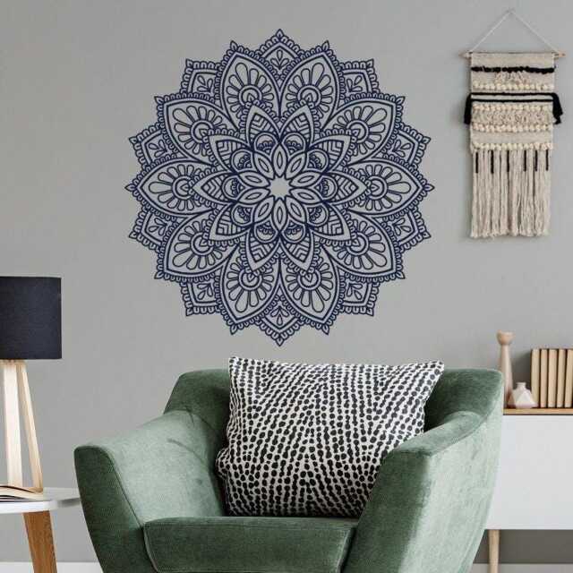 Bohemian Mandala Wall Decal Indian Boho Vinyl Art, Yoga Studio Decor Lw23 - image 1