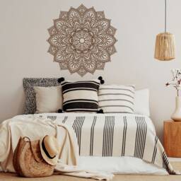 Bohemian Mandala Wall Decal Indian Boho Vinyl Art, Yoga Studio Decor Lw23 - thumbnail 3