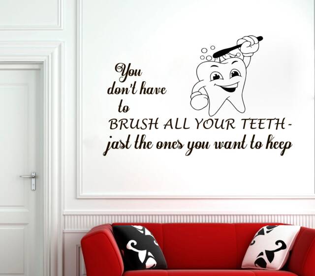 Dental Clinic Wall Decal Tooth Sticker, Removable Vinyl Decor 2984 - image 1