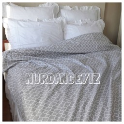 Quatrefoil Duvet Cover. Moroccan Oversized Super Palatial King 120x120 120x98 116x98 Cotton Grey Gray - Queen Shabby Chic Bedding Nurdanceyiz - thumbnail 3