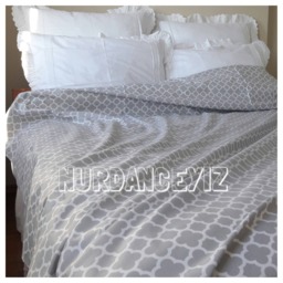 Quatrefoil Duvet Cover. Moroccan Oversized Super Palatial King 120x120 120x98 116x98 Cotton Grey Gray - Queen Shabby Chic Bedding Nurdanceyiz - thumbnail 1