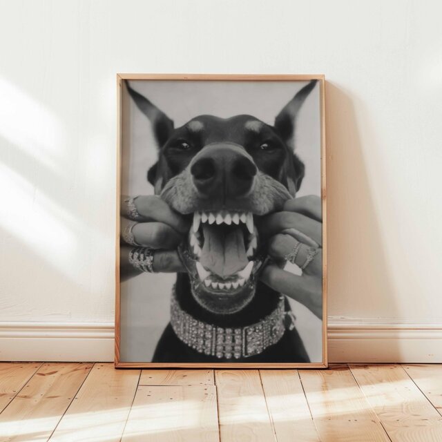 Doberman Poster, Dog Print, Wall Art, Pet Decor, Guard Illustration, Pinscher Lover Gift, Animal Prints - image 1