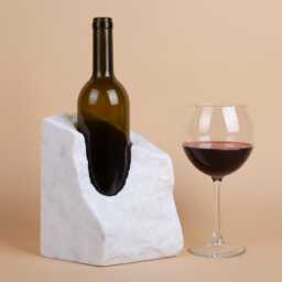 Handmade White Marble Wine Bottle Holder Unique Rack - thumbnail 1