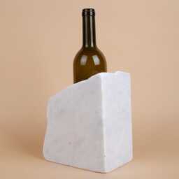 Handmade White Marble Wine Bottle Holder Unique Rack - thumbnail 3