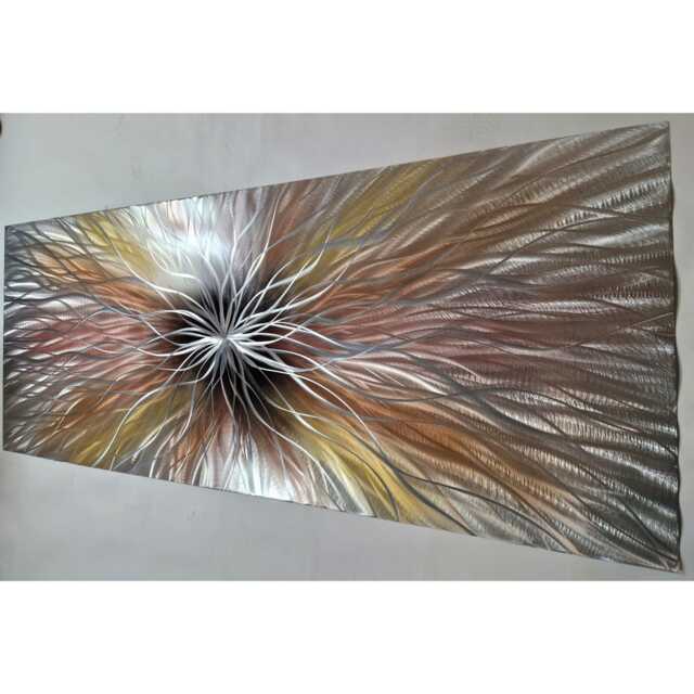 Nova. Modern Abstract Metal Wall Art, Gold, Copper, Brown, Black & Silver. Indoor/Outdoor - image 1