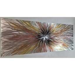 Modern, Abstract, Contemporary Metal Wall Art, Sculpture, 3D Effect, By R Toomer Art. Titled Nova. Gold, Brown, Copper, Black & Silver - thumbnail 3