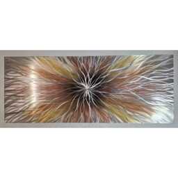Modern, Abstract, Contemporary Metal Wall Art, Sculpture, 3D Effect, By R Toomer Art. Titled Nova. Gold, Brown, Copper, Black & Silver - thumbnail 2