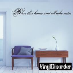 Bless This Home & All Who Enter - Vinyl Wall Decal Quotes Sticker En010Blessthisiet - thumbnail 1