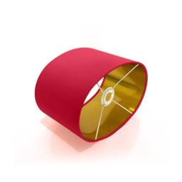 New Luxury High Quality Cerise Pink 26 Cotton Fabric Lamp Shade Oval Shape Oval Metallic Lining - thumbnail 3