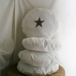 Cushion Star Stars Round White Country House Shabby Chic - thumbnail 3