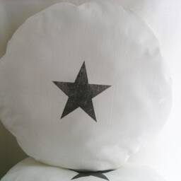 Cushion Star Stars Round White Country House Shabby Chic - thumbnail 2