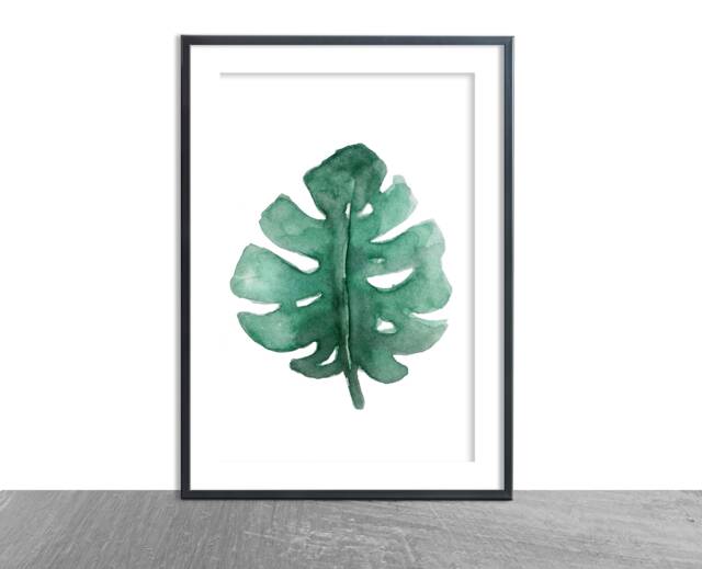 Palm Leaf - Greenry Print Green Watercolour Art Poster