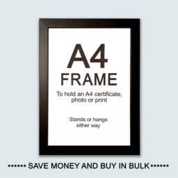 A4 Black Picture Frame For Certificates, Photos Or Prints - 22mm Wood - thumbnail 2