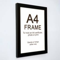 A4 Black Picture Frame For Certificates, Photos Or Prints - 22mm Wood - thumbnail 3