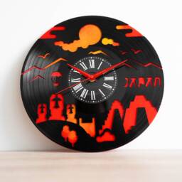 Japanese Vinyl Record Clock Rising Sun Wall Art - thumbnail 2