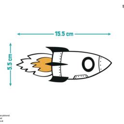 Black & Orange Rocket Wall Sticker Pack, Space Stickers, Stickers For Walls, Themed Room - thumbnail 3