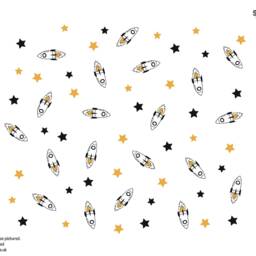 Black & Orange Rocket Wall Sticker Pack, Space Stickers, Stickers For Walls, Themed Room - thumbnail 2