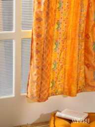 "Boho Patchwork Silk Blend Sari Curtains - 2 Panels - 84""x42" - thumbnail 1