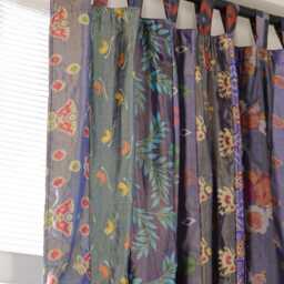 "Boho Patchwork Silk Blend Sari Curtains - 2 Panels - 84""x42" - thumbnail 4