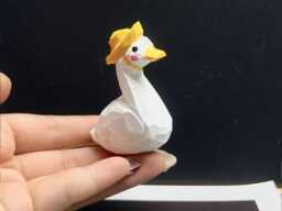 Custom Handmade Wooden Goose Ornament Desktop Decoration, Hand Painted Yellow Hat For Bookshelf Decor Valentine Day Gift