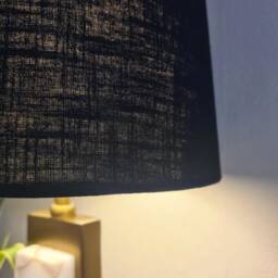 Black Extra Tall Cone Lampshade in Textured Linen Fabric - thumbnail 2