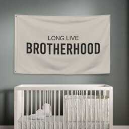 Long Live Brotherhood Banner Flag, Boys Bedroom Decor, Nursery Wall Art Kids Playroom Sign, Fabric - thumbnail 4