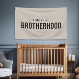 Long Live Brotherhood Banner Flag, Boys Bedroom Decor, Nursery Wall Art Kids Playroom Sign, Fabric - thumbnail 2