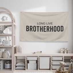 Long Live Brotherhood Banner Flag, Boys Bedroom Decor, Nursery Wall Art Kids Playroom Sign, Fabric - thumbnail 3
