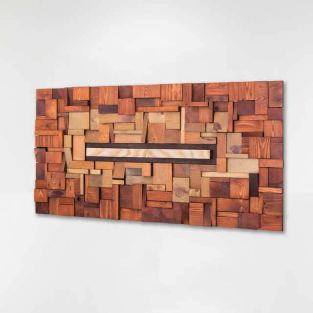 Large Wooden Wall Art Sculpture Unforgettable Statement Piece, Horizontal Artwork Wood - image 1