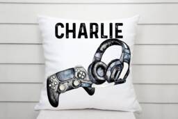 Personalised Kids Gaming Cushion, Personalized Gift For Girls Boys, Gaming Gift, Childrens Personalised Pillow - thumbnail 1