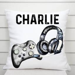 Personalised Kids Gaming Cushion, Personalized Gift For Girls Boys, Gaming Gift, Childrens Personalised Pillow - thumbnail 2