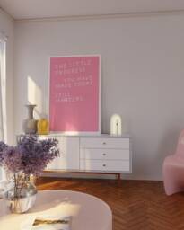 Cute Minimalist Quote Poster Pink Wall Art Aesthetic A4 A3 A2 & Prints Danish Pastel - thumbnail 1